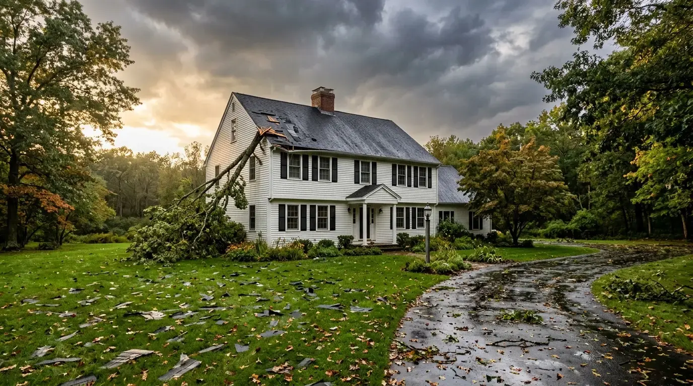 Roof storm damage in Connecticut what to do next